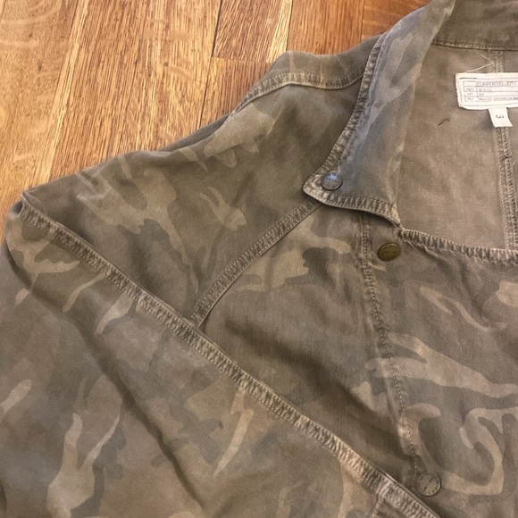 Current/Elliott Camo The Infantry Jacket Double Snap Belted - Pockets Women’s 3 - Picture 7 of 15